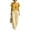 Yellow, variant on Women Casual 2 Piece Lounge Set Loose Short Sleeve Top and Wide Leg Pants Striped Matching Outfit Soft Breathable Relaxed Fit Travel Vacation Everyday Wear Comfortable Fashion Set