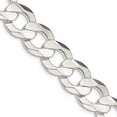 thumbnail image 4 of Sterling Silver 13.8mm Concave Beveled Curb Chain Necklace Size 24, 4 of 6