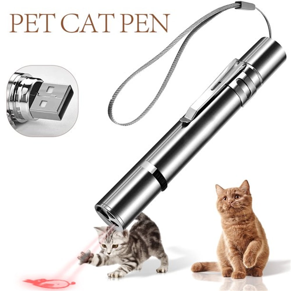 Training Tool for Cat Dog Chaser USB Rechargeable 3 in 1 Function，Interactive Exercise Multi Pattern Pet Command Light Cat Toys LED Pointer 