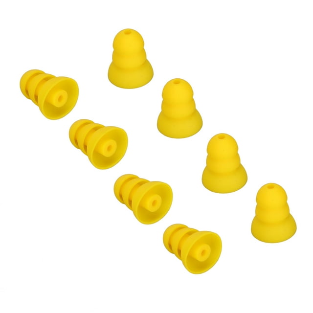 8pcs Hearing Help Ear Tips 3 Layer Soft Silicone Replacement BTE ITE Pocket Hearing Helps Earplug Domes, Three Layer Design for Hearing Helps with Sound Guide Holes Around 2-3.5mm
