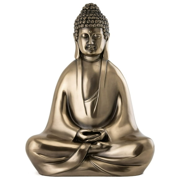 Top Collection Modern Shakyamuni Buddha Statue Meditating - Hand Painted Enlightened Supreme Buddha Sculpture in Premium Cold Cast Bronze - 12.5-Inch Collectible East Asian New Age Figurine