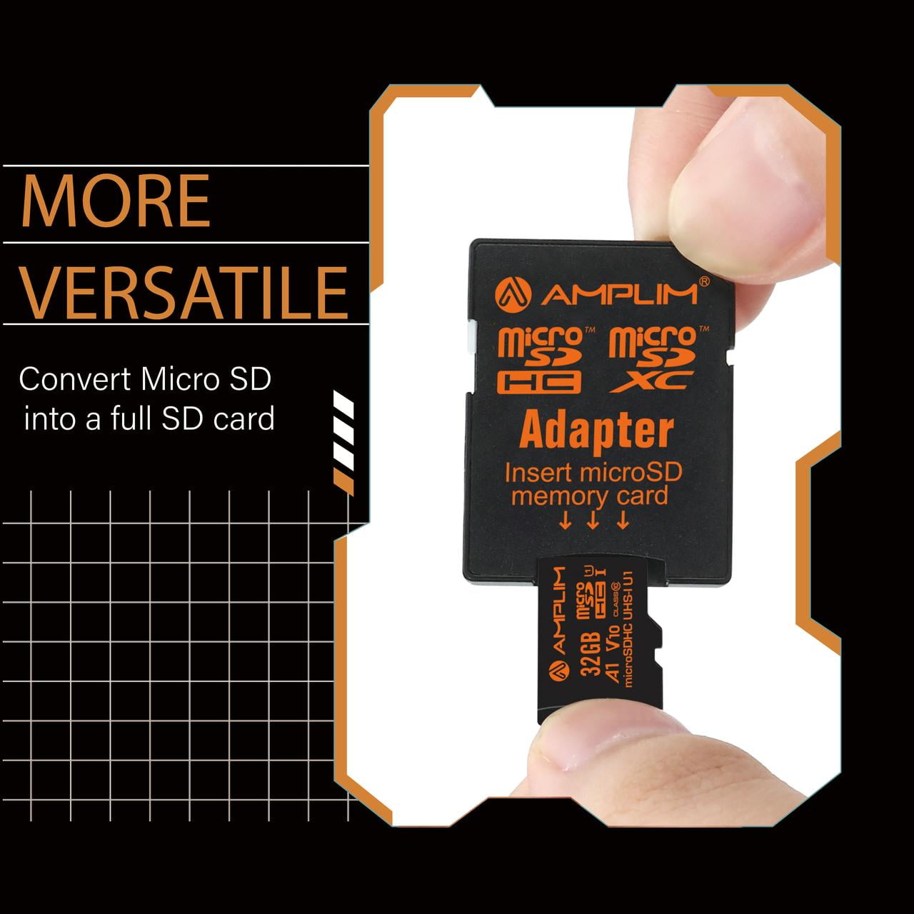 Amplim 32GB Micro SD Card, 8 Pack MicroSD Memory Plus Adapter, Extreme High Speed MicroSDHC Class 10 UHS-I U1 V10 TF, GoPro Hero, Raspberry Pi, Phone Galaxy, Camera Cam, Tablet, PC