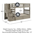 thumbnail image 6 of My Bed Now Olympus Twin-over-Twin 2-Drawer Wood Bunk Bed w/ Staircase in Brown, 6 of 6