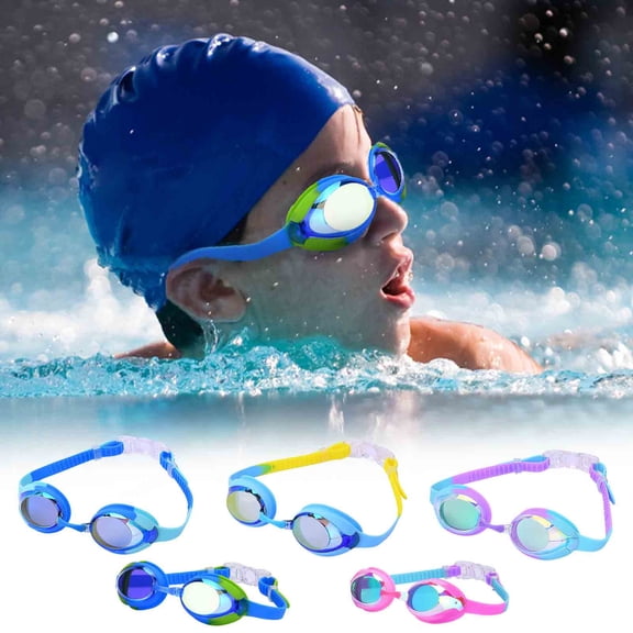 Tupukom Swimming Goggles Kids Fashionable Anti UV Anti Fog Pool Kids Goggles for Toddlers Boys Girls Youth