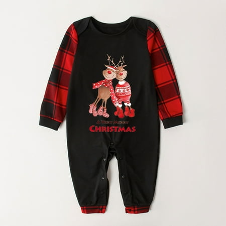 

women Christmas pajamas for family matching outfits son daughter sets soft Red Parent-child Attire Christmas Suits Patchwork Plaid Printed Homewear Round Neck Long Sle