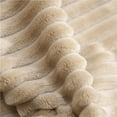 thumbnail image 4 of Striped Flannel Blankets - Soft Mink Throws for Beds, Sofa, Travel & Beach, Solid Colors, 4 of 5
