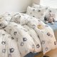 thumbnail image 3 of Juego de 4 fundas de edredón sin relleno, estilo coreano, tamaño Queen, para niñas y niños, juego de sábanas planas, fundas de almohada y colcha, 3 of 5