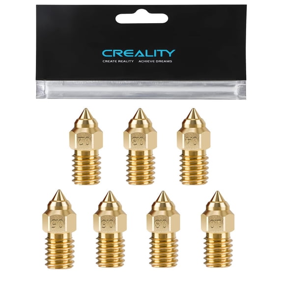 Creality 22PCS Ender 5 S1 Brass Nozzles Kit, 3D Printer 10PCS 0.4mm and 2PCS 0.2mm, 0.3mm, 0.5mm, 0.6mm, 0.8mm, 1.0mm Nozles Kit for Ender 3 V3 SE, E