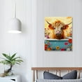 thumbnail image 3 of Nawypu  Highland Cow Wall Art in Bathtub Canvas Print - Black and White Photo Bubble Funny Cattle Pictures Animal Painting Farmhouse Artwork for Wall, 3 of 4