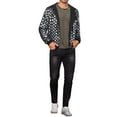 thumbnail image 2 of Argyle Sequins Jackets for Men's Long Sleeves Metallic Shiny Hooded Disco Jacket 2XL Silver, 2 of 5