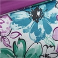 thumbnail image 3 of JERFIT Blue Floral Queen Comforter Set, 7-Piece Bedding Set with Comforter, Shams & Decorative Pillows, Microfiber Polyester, Anti-Microbial, Machine Washable, 3 of 10