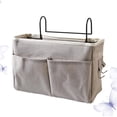 thumbnail image 4 of EeaseMX Bolsa organizadora colgante para mesita de noche, organizador multifunción para guardar libros y artículos diversos, ideal para dormitorio, cuna de bebé (gris), 4 of 7