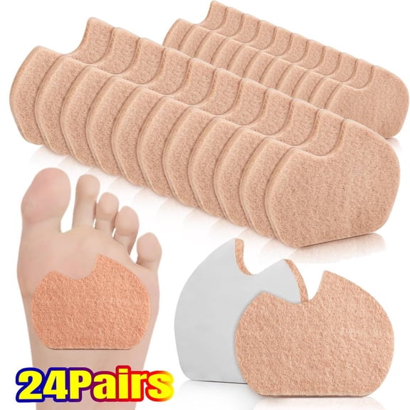 24Pairs Foot Pads for Dancer Sesamoiditis Pads for Ball of feet Pain Felt