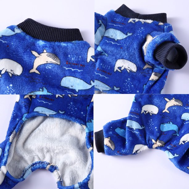 Pijamas de poliéster para mascotas, suéter cálido de invierno suave, ropa de mono para perros (azul XL) Tmvgtek Para estrenar