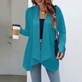 thumbnail image 2 of Ediodpoh Women’s Drape Front Open Cardigan for Women Long Sleeve Irregular Hem Knit Jacket Blue XL, 2 of 4