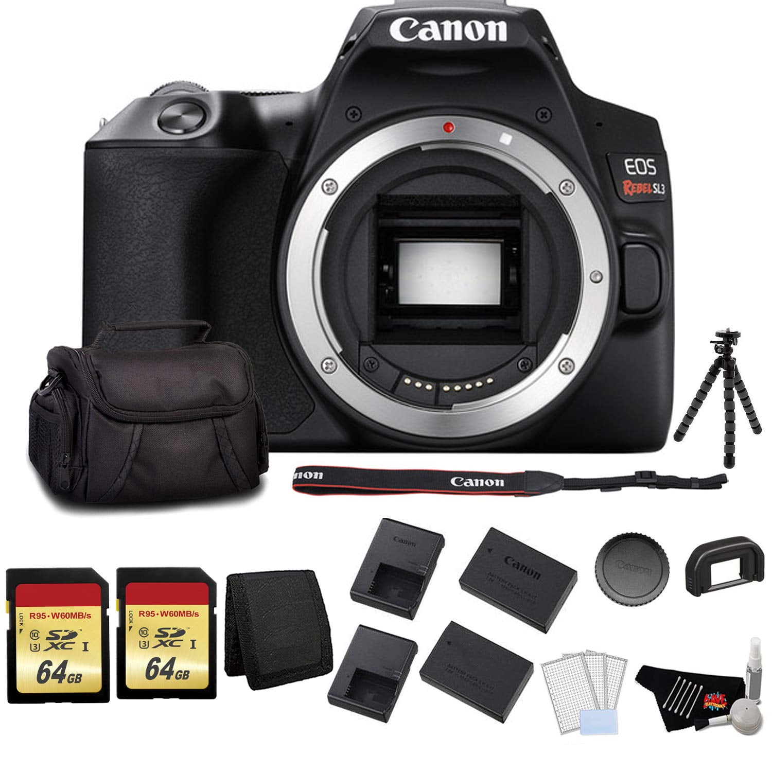 Canon EOS Rebel SL3 DSLR Camera (Black Body Only) Master Bundle(International Model)