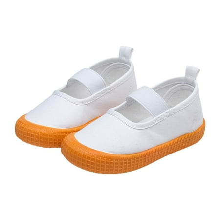 

QIANGONG Toddler Shoes Toddler Baby Boy Girl Shoes Flat Shoes Canvas Shoes Soft Sole Casual Shoes Simple (Color: Orange Size: 9 )