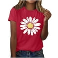 thumbnail image 2 of NSLGXD Womens T-Shirts Graphic Tees Short Sleeve Crew Neck Sunflower Shirts Vintage Flower Graphic Tees Shirts Tees Casual Shirt Tops, 2 of 4