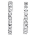 thumbnail image 3 of 10K White Gold Diamond In & Out Hoops Round Hinged Earrings 0.65" Long 1 CT., 3 of 5