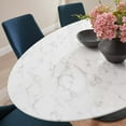 thumbnail image 4 of Modway Lippa 78" Oval Artificial Marble Dining Table in Black White, 4 of 7