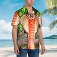 thumbnail image 3 of Sikiie Cobra Snake Print Men's Hawaiian Shirt, Summer Beach Button Pocket Short Sleeve T-Shirt,XX-Large, 3 of 7