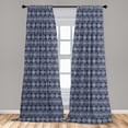 thumbnail image 5 of Ambesonne Mexican Print Curtains, Vertical Aztec Motifs, Pair of 28"x84", Indigo Mint Green, 5 of 5