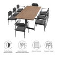 thumbnail image 3 of Modway Aeris Aluminum Outdoor 9-Piece Patio Dining Set in Charcoal, 3 of 10