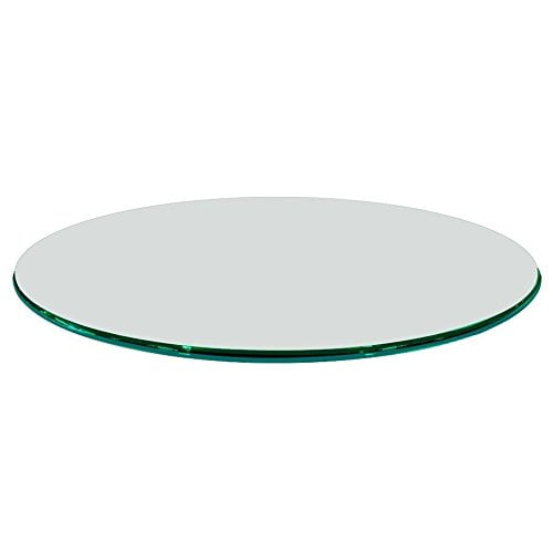 Fab Glass and Mirror 24" Clear Round 1/2" Inch Thick Tempered Ogee Edge Polish Glass Table Top,