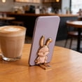 thumbnail image 1 of Weloille Easter Rabbit Phone Holder, 1Pc Push Pull Foldable Lazy Stand, Adhesive Back Mount for Phone Case, Universal Anti-Slip Hands-Free Holder for Desktop Video Watching, 1 of 6