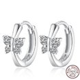 thumbnail image 1 of Aretes tipo botón mariposa circonita blanca plata esterlina 925 Yashi modelo 6140, 1 of 3