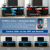 Hommpa TV Stand for TVs up to 65" with LED Lights & Power Outlets Modern Gaming Entertainment Center High Gloss Media Console TV Cabinet Black - Walmart.com