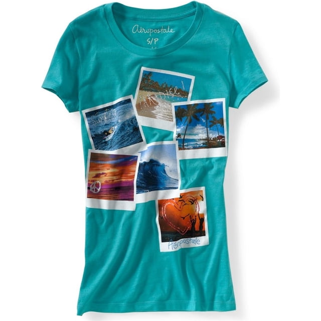 Camiseta gráfica de Surf Aeropostale para mujer verde extra pequeña