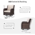 thumbnail image 6 of EastVita PioneerWorks Outdoor Swivel Wicker Glider Patio Chairs with Table Set 3 Pieces Outdoor Bistro Set with 4”Thick Cushions and Coffee Table for Porch Balcony Deck (Beige), 6 of 7