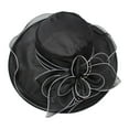 thumbnail image 4 of PMVFHDE Womens Dress Hat With Wide Leaf Flower Beach Hats For Women Bridal Shower Sun Block Elegant And Casual Dark Gray, 4 of 5