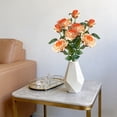 thumbnail image 6 of Artificial Rose Stem 21.7 Inch Gradient Orange Faux Roses Realistic Fake Roses For Home Decor Vase Filling Wedding Party Centerpieces Indoor Decoration, 6 of 6