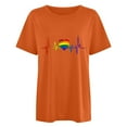 thumbnail image 4 of Pompotops Femmes Été Vintage Drop Manches Arc-en-Ciel Imprimé Manches Courtes Tops Blouse, 4 of 9