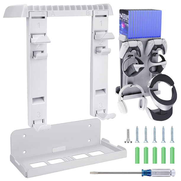 Wall Mount Stand Kit for PSVR2 PS5,Metal Wall Shelf for Playstation 5