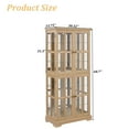 thumbnail image 3 of MDQMD Light Oak Tall Storage Curio Cabinet with 4 Adjustable Glass Shelves and Led Light, Wooden Display Storage Cabinet with Glass Doors for Living Room, 3 of 10