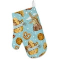 thumbnail image 2 of Dreamtimes Oven Mitts and Pot Holders with Chef Apron 3Pcs Set Bakery Pattern Non Slip Heat Resistant Gloves for Baking Cooking BBQ, 2 of 7