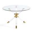 thumbnail image 1 of Home Gear Acrylic and Gold  Stainless steel 47” Round Dining Table, 1 of 2