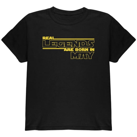 Real Legends are Born in May Youth T Shirt Black Youth X-SM