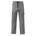 thumbnail image 5 of Mens Jogging Pants with Zipper Pockets Mens Cargo Pants Men's Solid Casual Outdoor Straight Pant Type Fitness Trousers with Multiple Pockets Khaki Pants for Men, 5 of 7