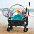 thumbnail image 3 of Spaco Mini Folding Wagon Garden Shopping Beach Cart, Beach Cart Large Capacity, Heavy Duty Folding Wagon Portable, Collapsible Wagon for Sports, Shopping, Camping, Black, 3 of 15