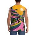 thumbnail image 4 of Haiem Men's Retro Futuristic Landscape Print Tank Tops Summer Sleeveless Cut Off Workout T-Shirts Fitness Vest Athletic Undershirts-X-Large, 4 of 8