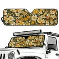 thumbnail image 2 of Uorisanigo Windshield Sun Shade Foldable Front Window Shade Compatible with Jeep Wrangler TJ JK JL & Gladiator JT Auto Sun Heat Shield Yellow Floral Print Windshied Sunshade Block UV Rays, 1Pc, 2 of 7