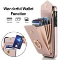 thumbnail image 2 of Feishell for iPhone 7 / iPhone 8 / iPhone SE 2020/2022 Wallet Case, RFID Blocking Card Slots Magnetic Case Glossy PU Leather Finger Ring Holder Kickstand Wrist Strap Handbag Cover,Rosegold, 2 of 9
