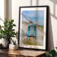 thumbnail image 4 of Skanor Beach Hut in Sky Blue - Skanör Skåne County Sweden Photography Beach House Coastal Beach Ocean Minimalist Architecture Landscape Black Framed Wall Art Print 24 x 36 inches, 4 of 8