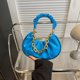 thumbnail image 4 of Bolso vagabundo para mujer bolso de media luna con cadena bolso de bola de masa hervida para axilas bolso de mano sólido para axila FLhrweasw Nuevo, 4 of 9