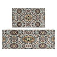 thumbnail image 1 of Set of 2 Boho Kitchen Rugs - Non-Skid, Washable, Vintage Red Floral Runner & Retro Floor Mat for Kitchen Sink Laundry Room, 1 of 7