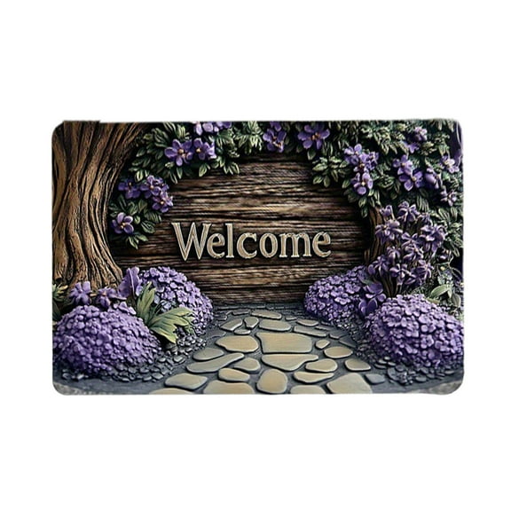 PEIBang 16"x24" Welcome Door Mat,Front Door Mat Entryway Non-Slip Welcome Mat,Retro Door Mat Entrance Mat Inside Ouside Carpet for Hallway Patio Porch